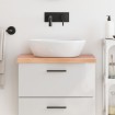 Encimera baño madera maciza tratada marrón claro 60x40x(2-4) cm