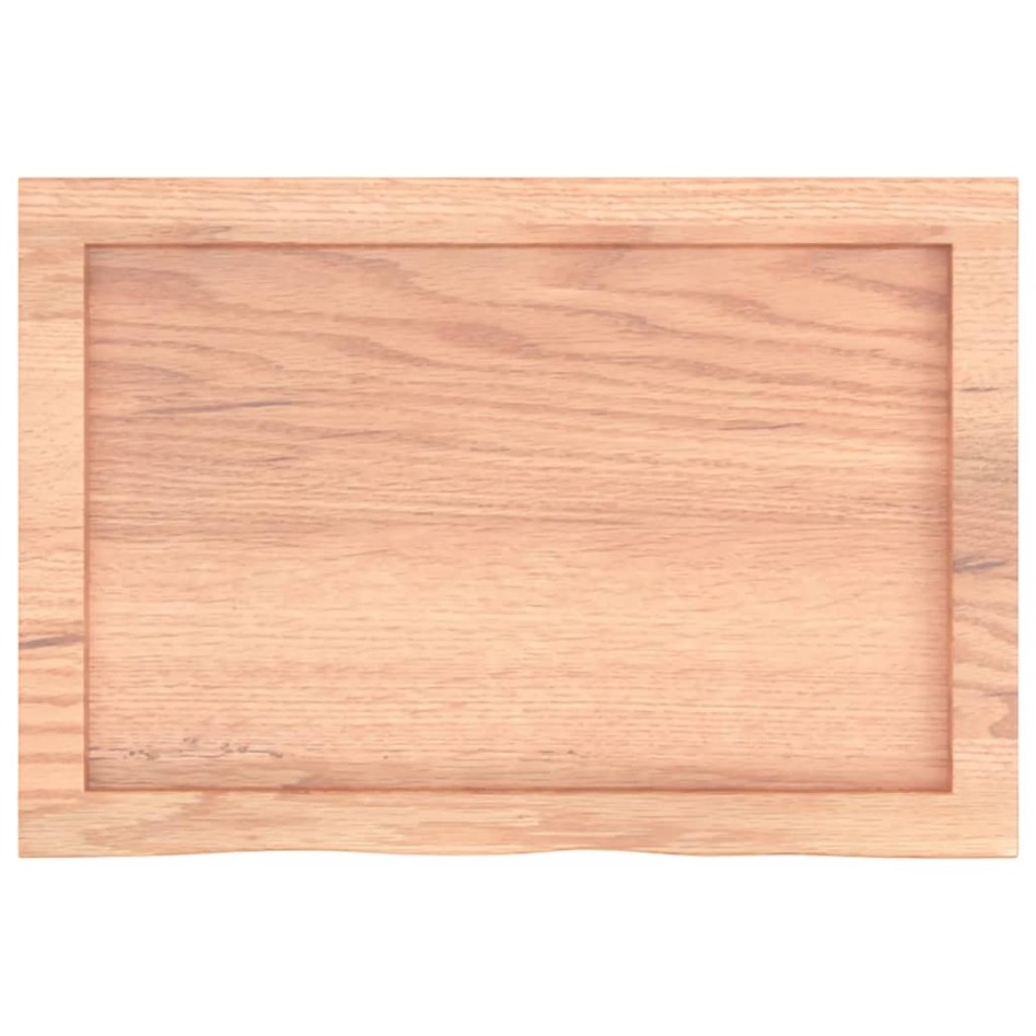 Encimera baño madera maciza tratada marrón claro 60x40x(2-4)