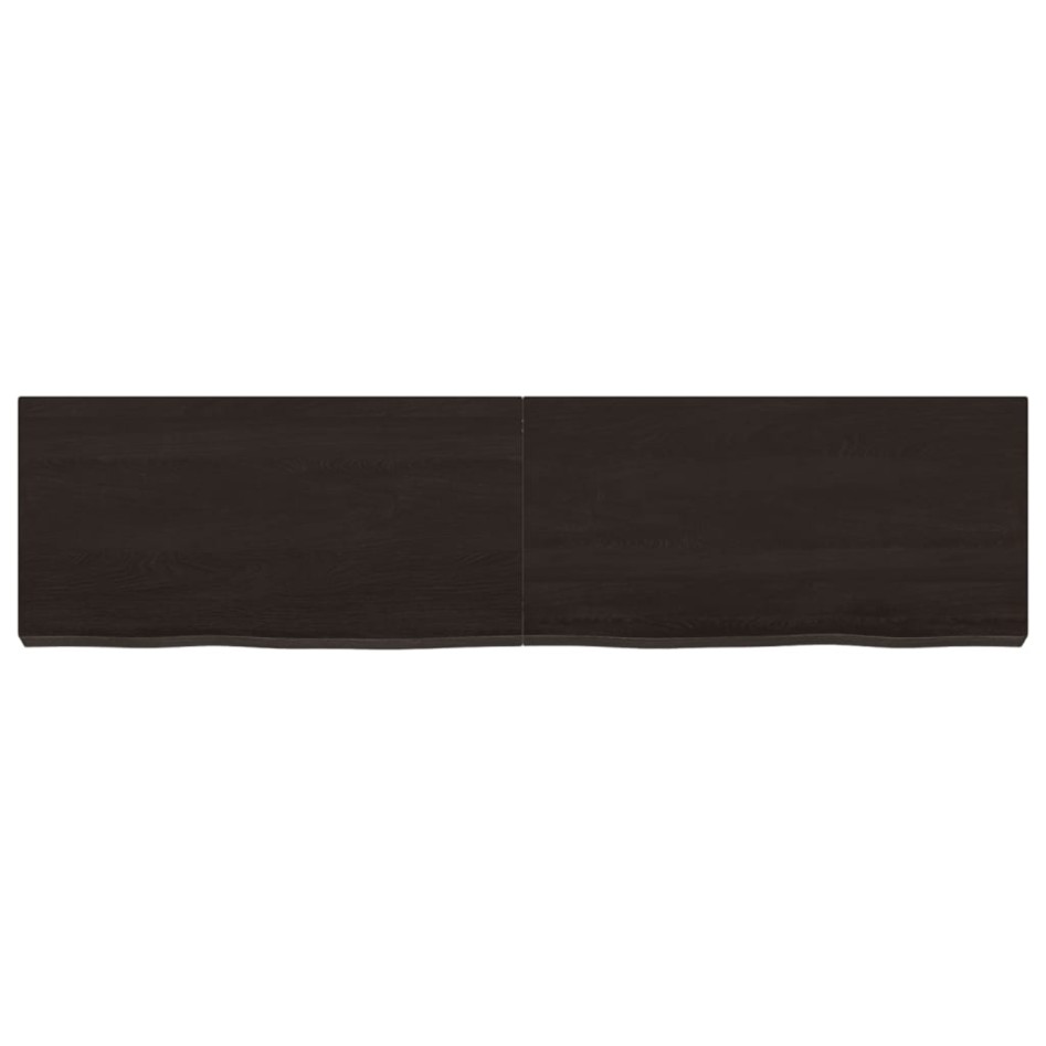 Encimera de baño madera tratada marrón oscuro 120x30x(2-6)