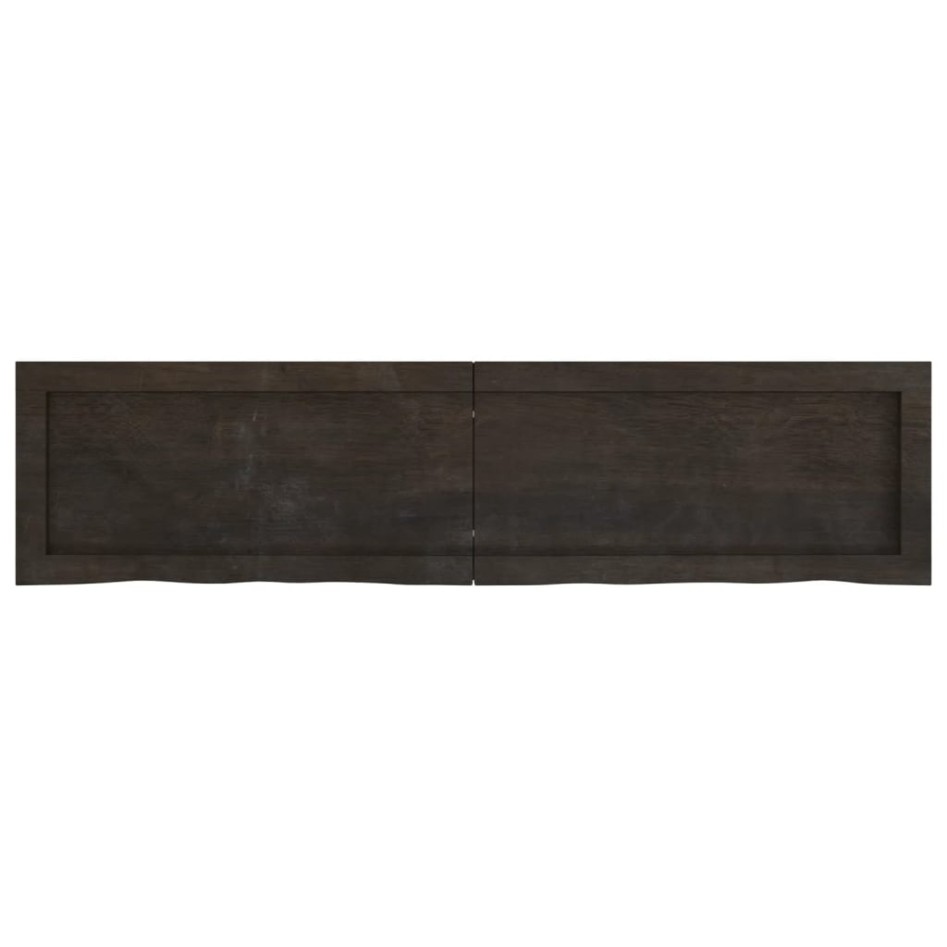 Encimera de baño madera tratada marrón oscuro 120x30x(2-6)