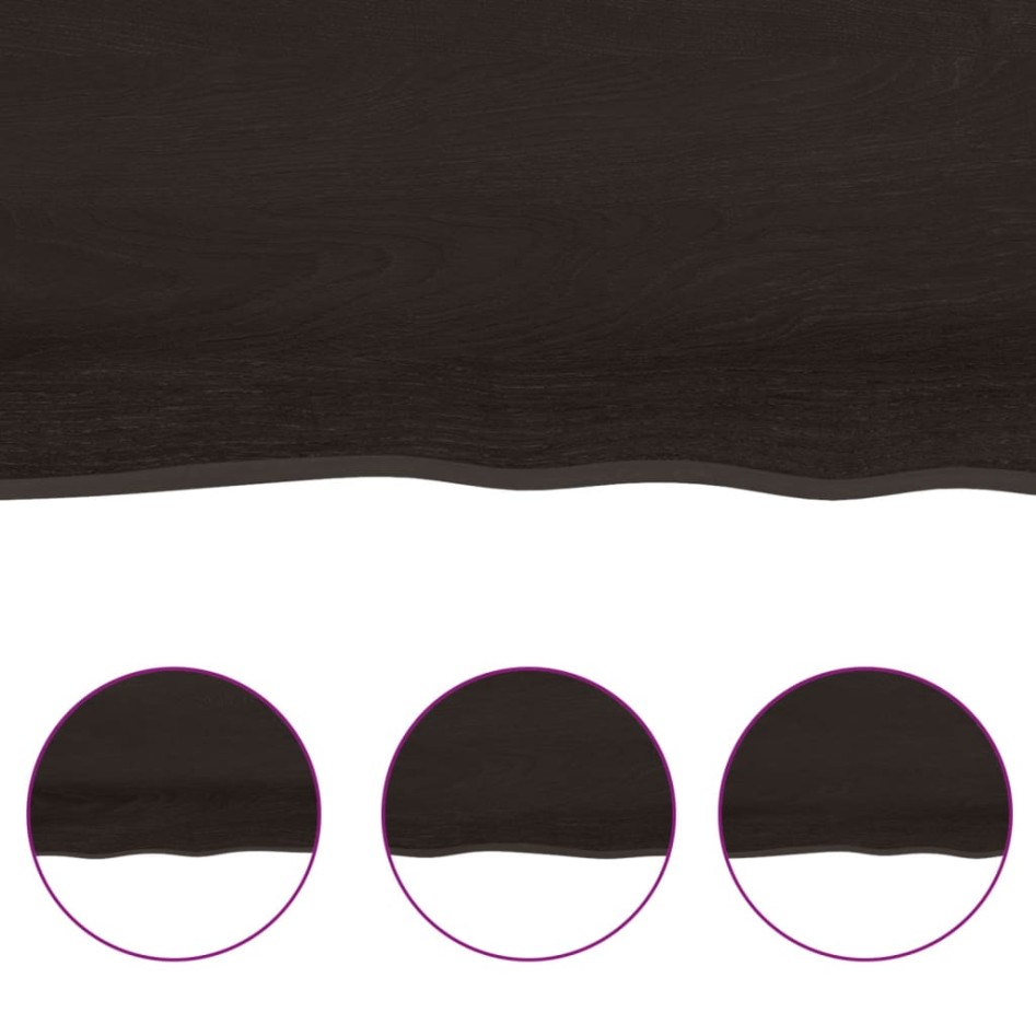 Encimera de baño madera tratada marrón oscuro 120x30x(2-6)