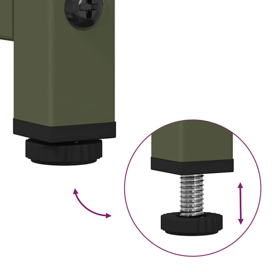 Mueble para TV de acero verde oliva 100,5x39x60,5