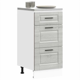 Mueble bajo de cocina porto gris sonoma madera