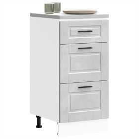 Mueble bajo de cocina porto gris cemento madera