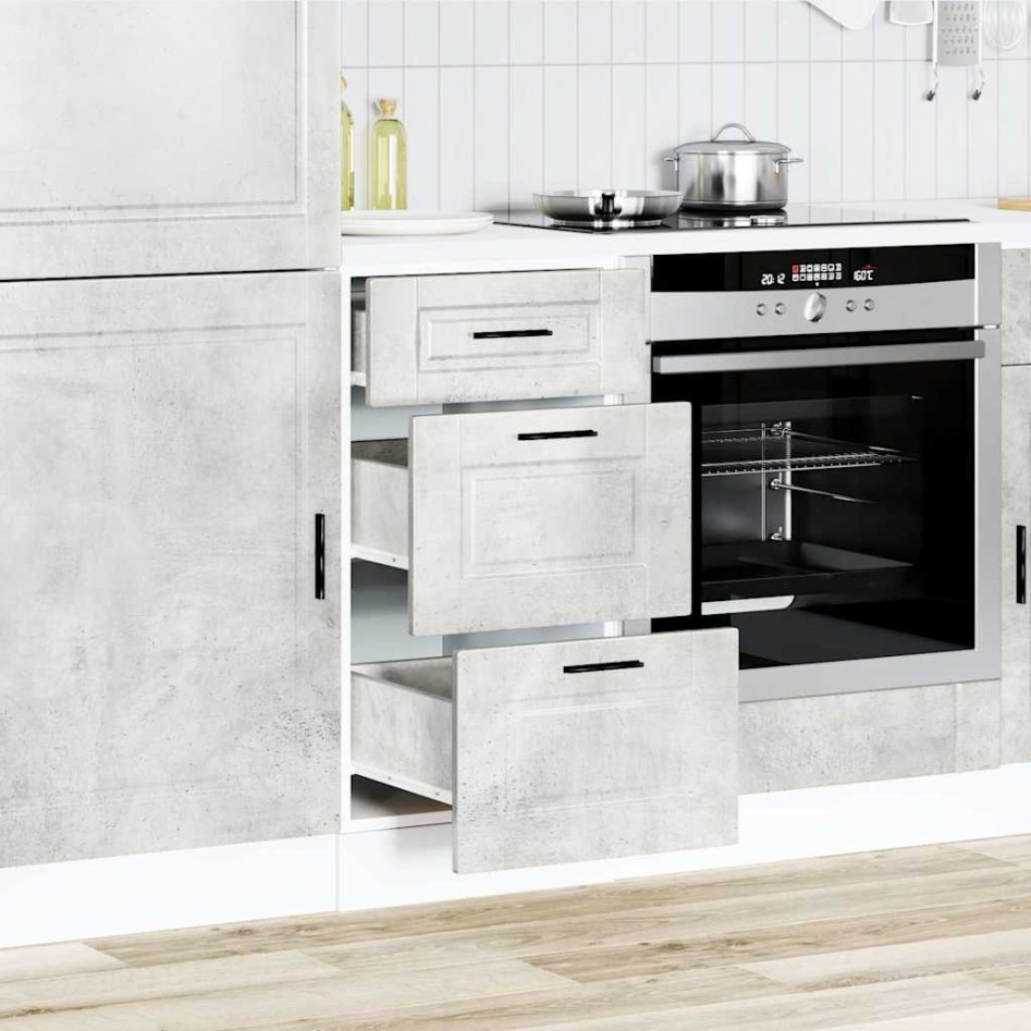 Mueble bajo de cocina porto gris cemento madera