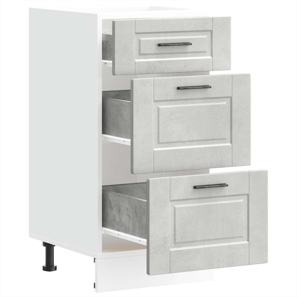 Mueble bajo de cocina porto gris cemento madera