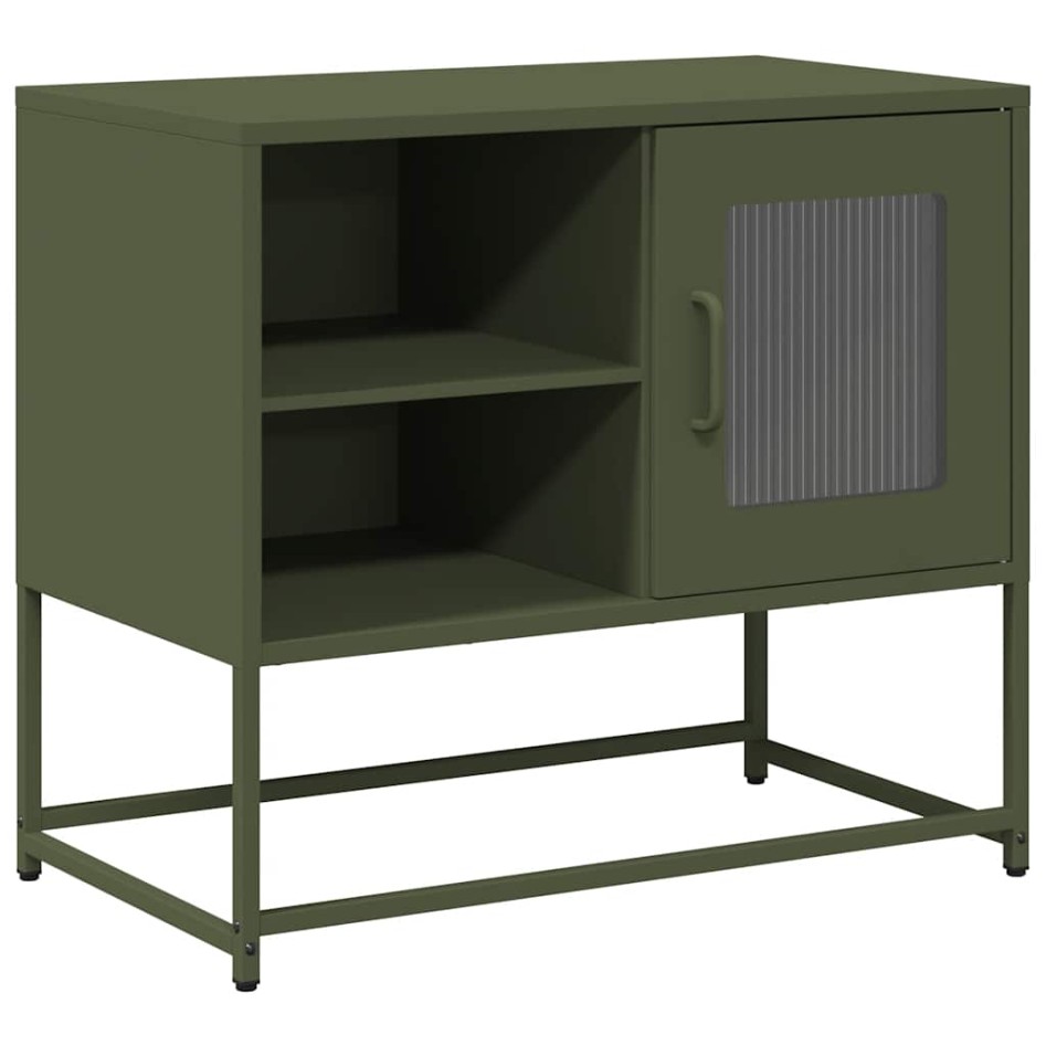 Mueble para TV de acero verde oliva 68x39x60,5
