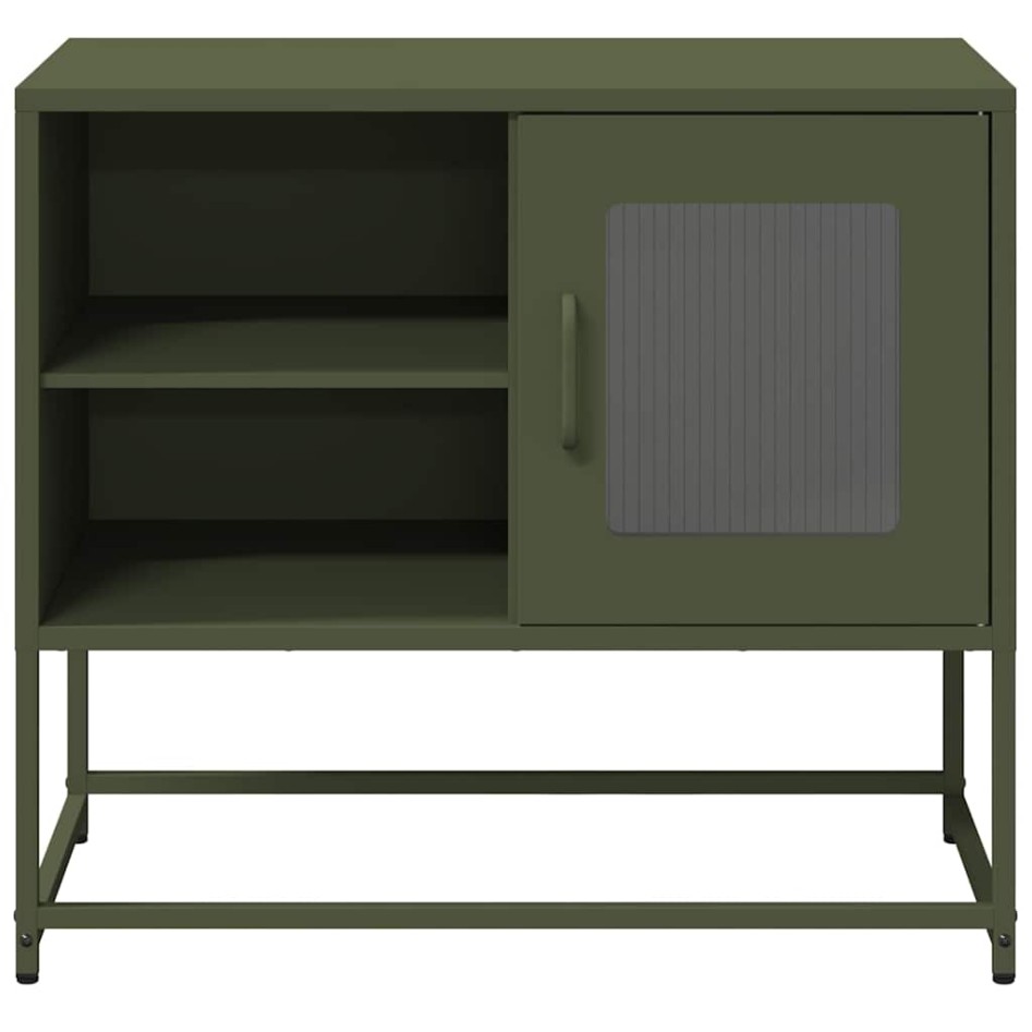 Mueble para TV de acero verde oliva 68x39x60,5