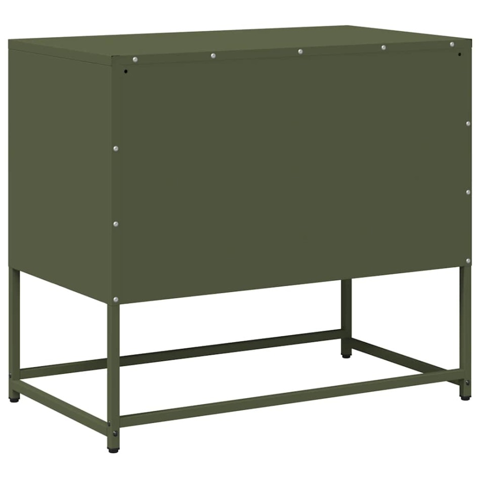 Mueble para TV de acero verde oliva 68x39x60,5