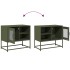Mueble para TV de acero verde oliva 68x39x60,5