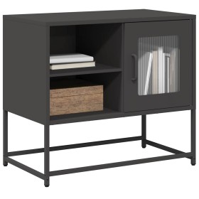 Mueble para TV de acero negro 68x39x60,5