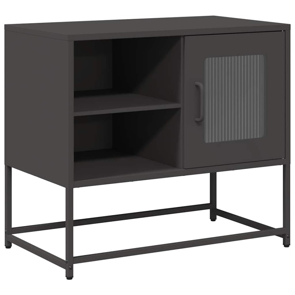 Mueble para TV de acero negro 68x39x60,5