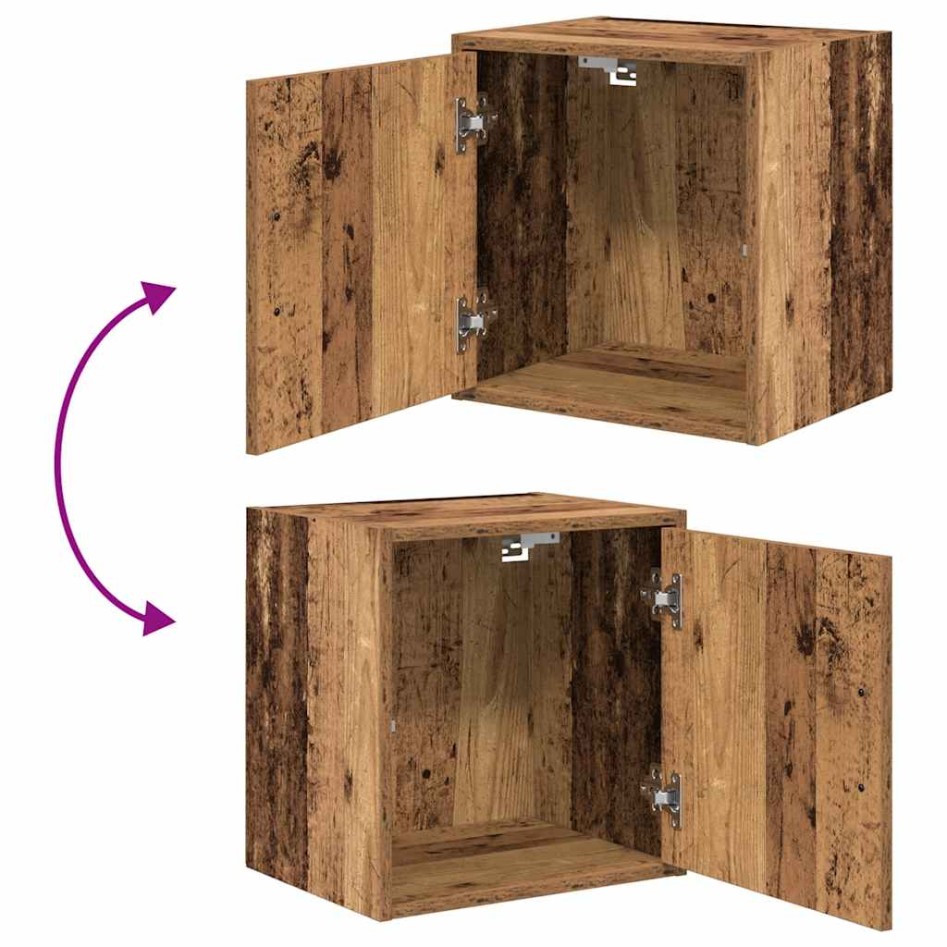 Armarios de pared 2 uds para garaje madera antigua