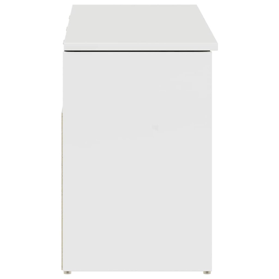 Banco zapatero madera de ingeniería blanco brillo