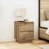 Mesilla de noche con luces LED roble artesanal 38x34x50