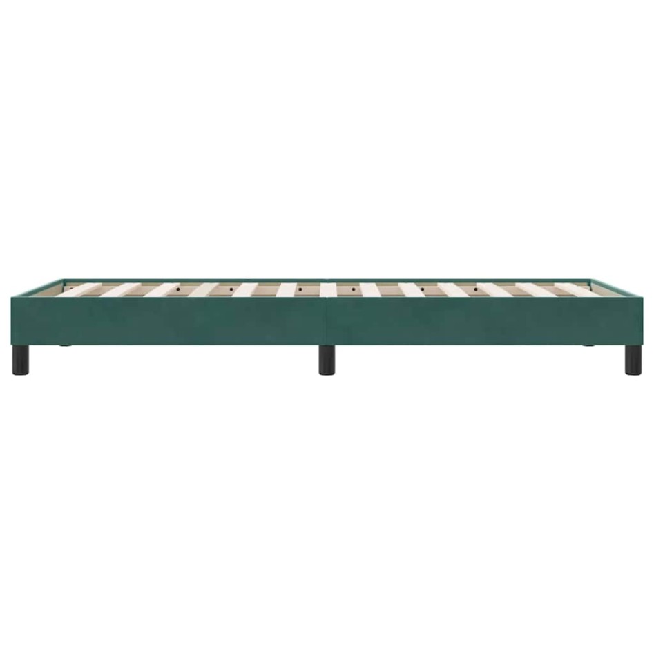 Cama box spring sin colchón terciopelo verde oscuro 90x210