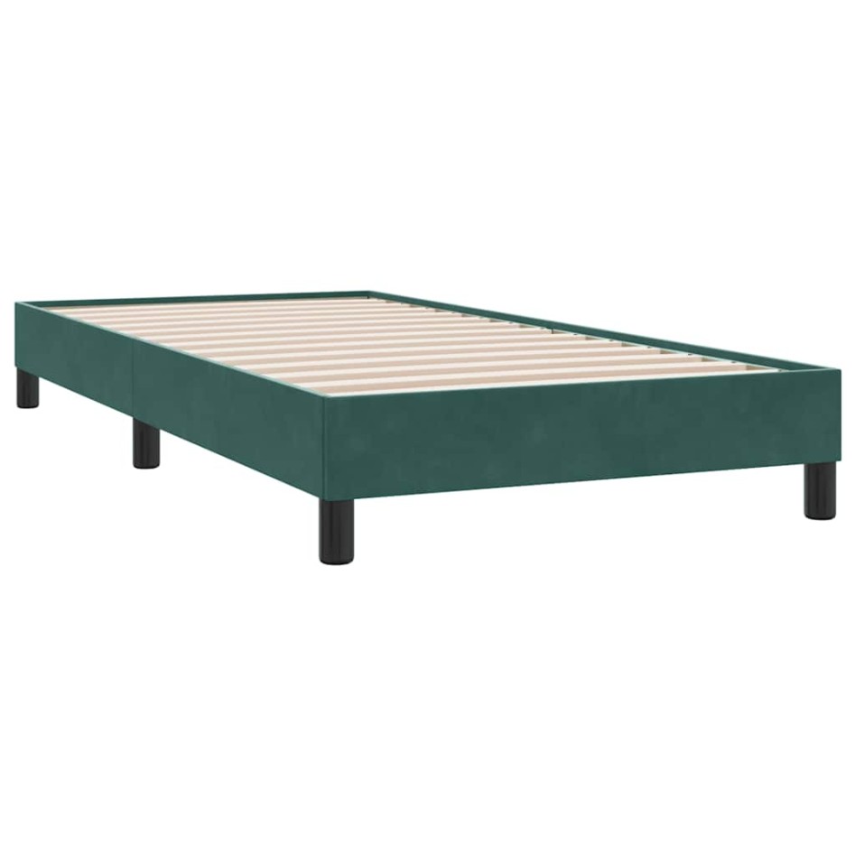 Cama box spring sin colchón terciopelo verde oscuro 90x210
