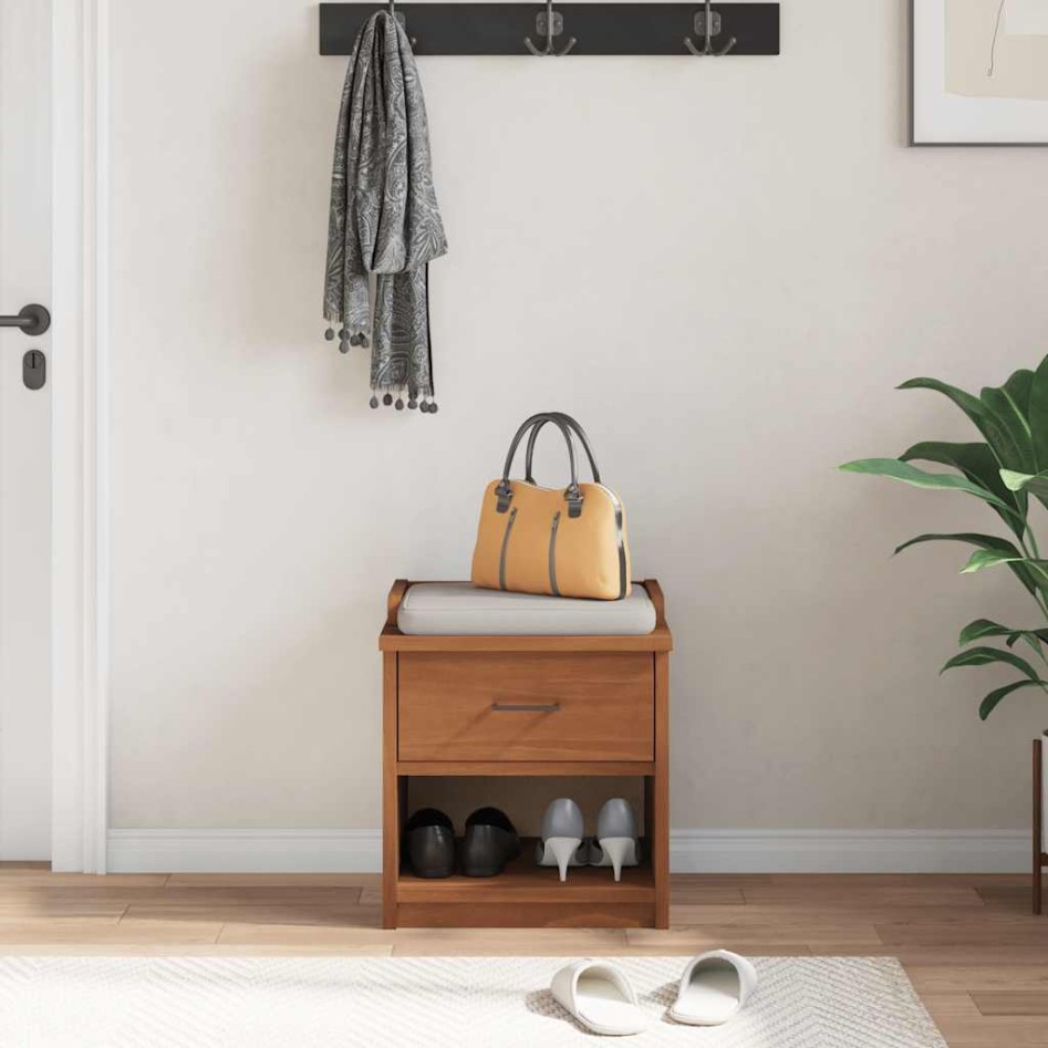 Banco de recibidor SANDNES madera maciza de pino 45x40x50