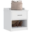 Banco de recibidor SANDNES madera maciza pino blanco 45x40x50cm