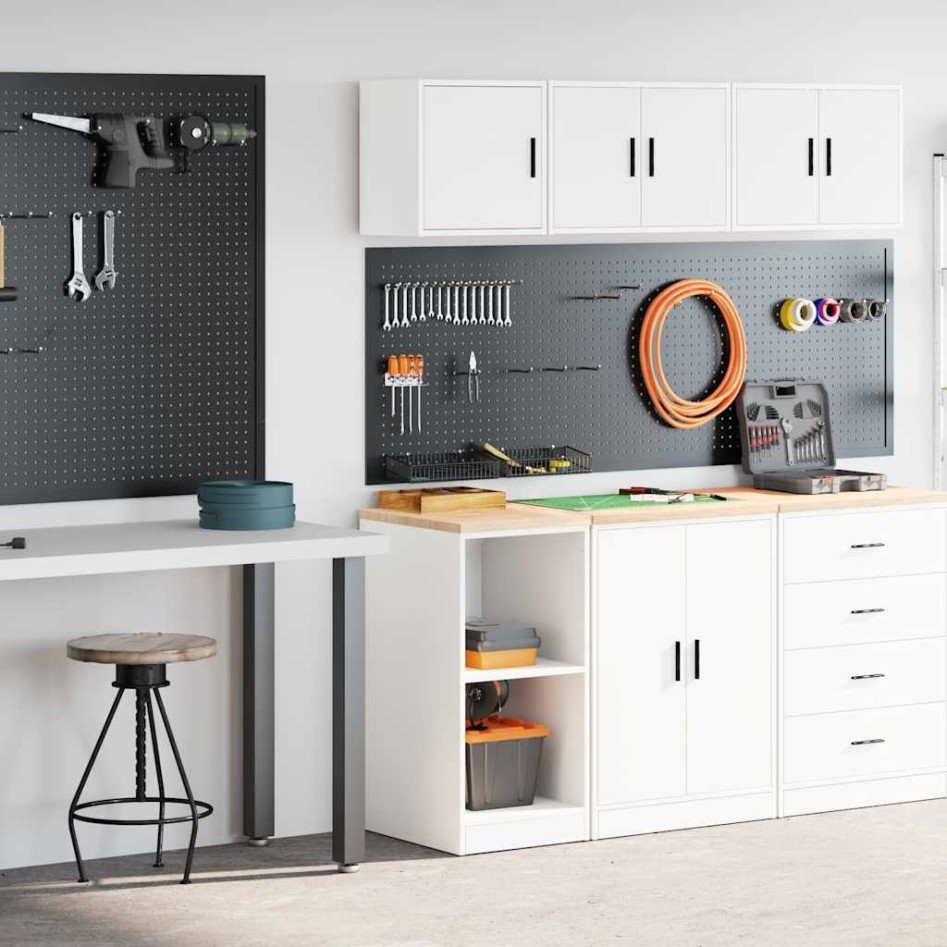 Armarios 2 uds para garaje madera de ingeniería