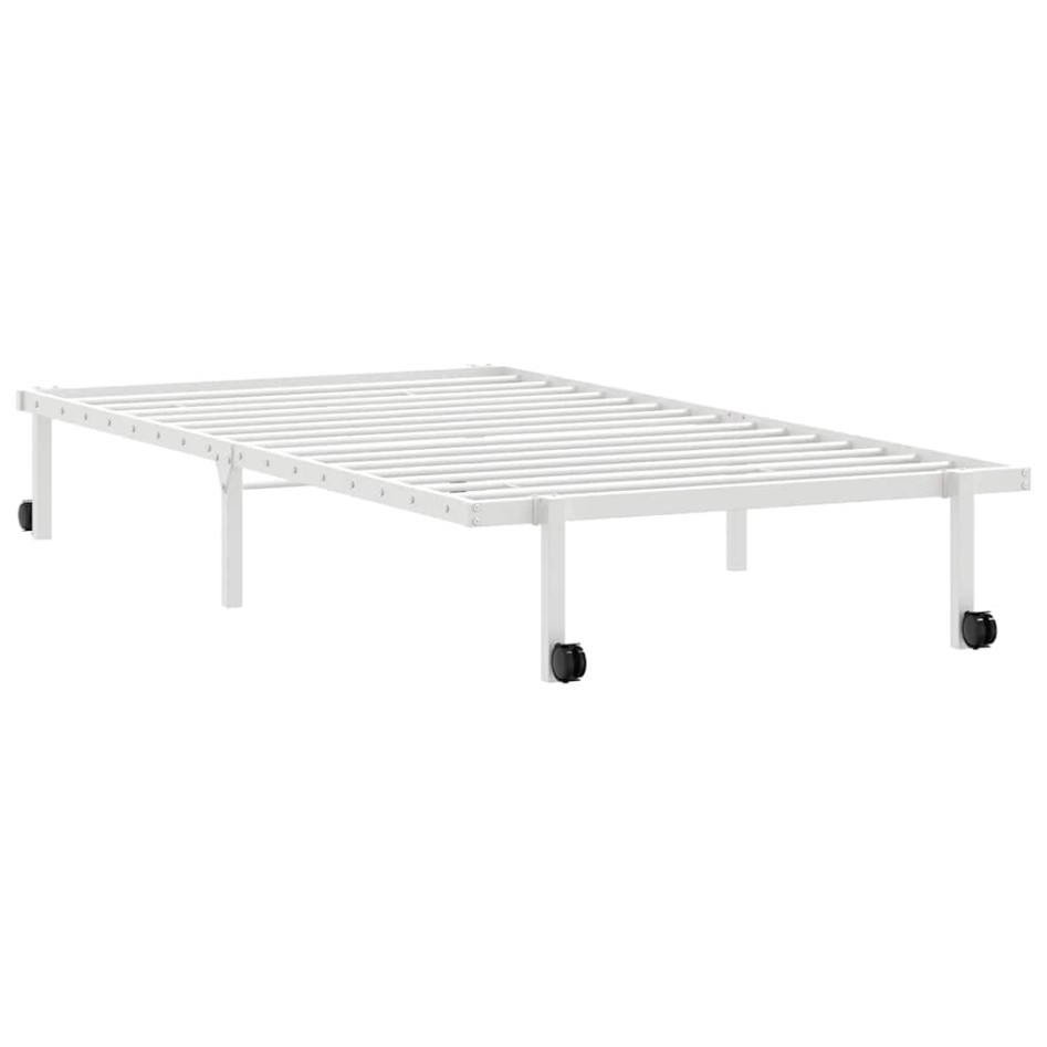 Estructura de cama sin colchón plegable blanco acero 107x203