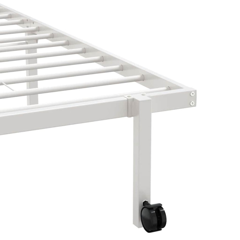 Estructura de cama sin colchón plegable blanco acero 107x203
