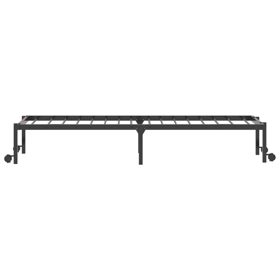 Estructura de cama sin colchón plegable negro acero 80x200