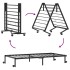 Estructura de cama sin colchón plegable negro acero 80x200