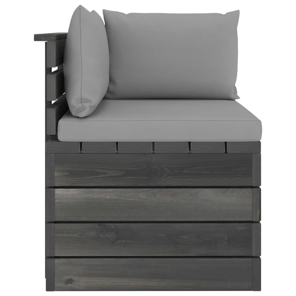 Sofá esquinero de palets de jardín con cojines madera de