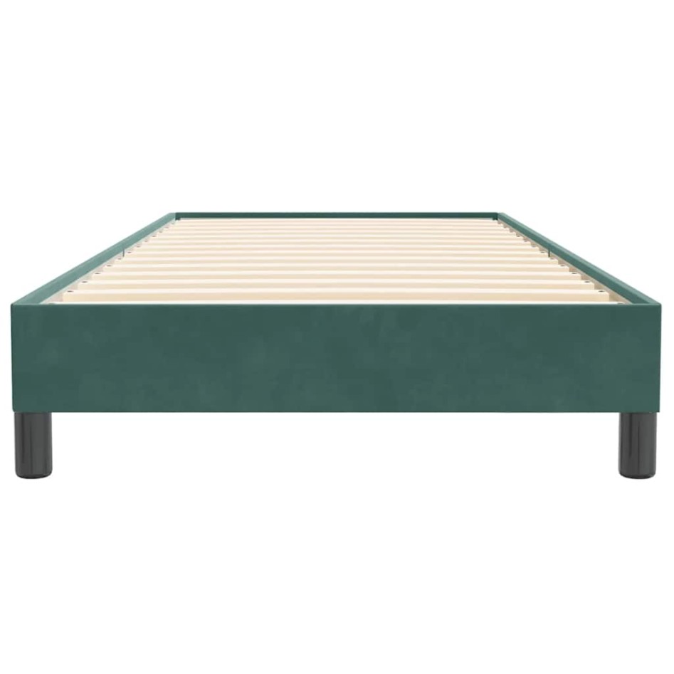 Cama box spring sin colchón verde oscuro terciopelo 80x220