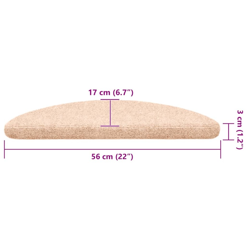 Alfombrilla autoadhesiva escalera 30 uds crema 56x17x3