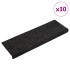 Alfombrilla autoadhesiva escalera 30 uds negro 65x21x4