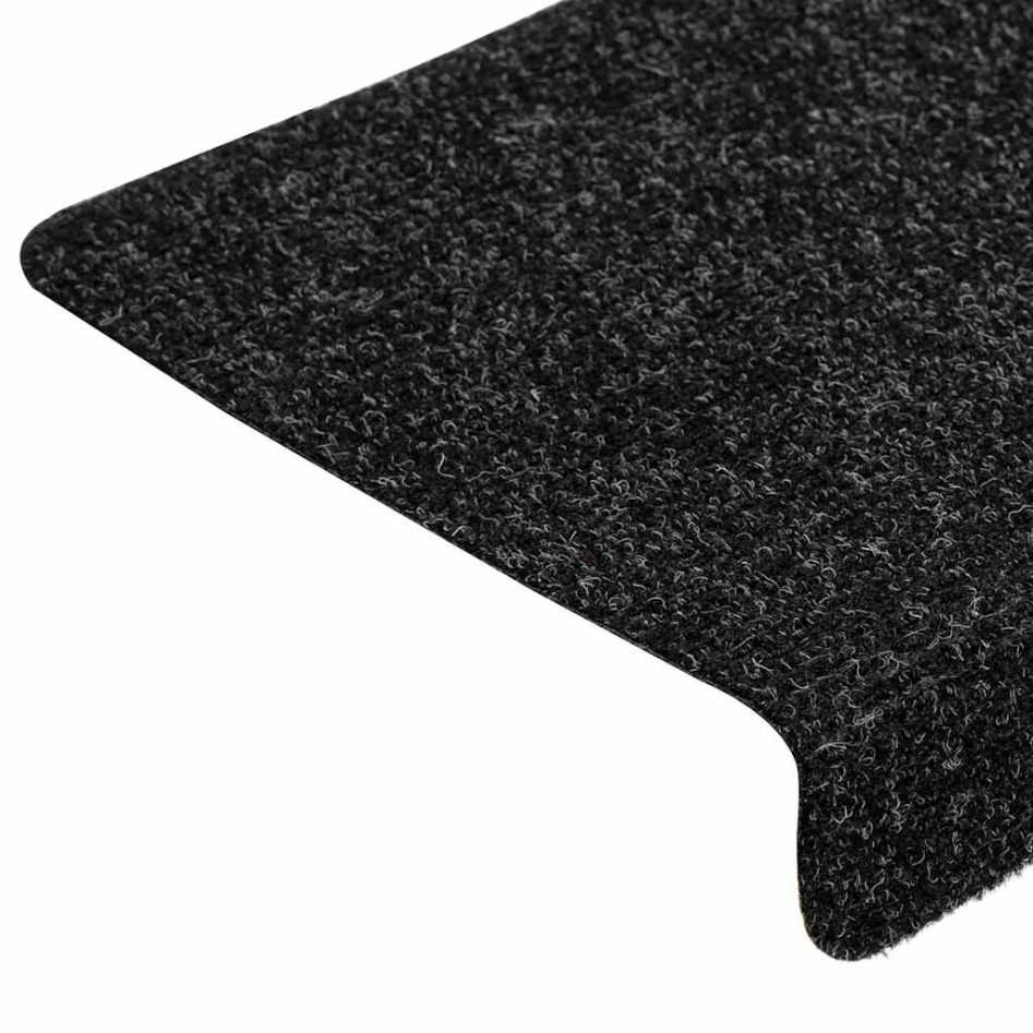 Alfombrilla autoadhesiva escalera 30 uds negro 65x21x4
