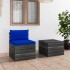 Muebles de jardín de palets 2 piezas cojines madera de
