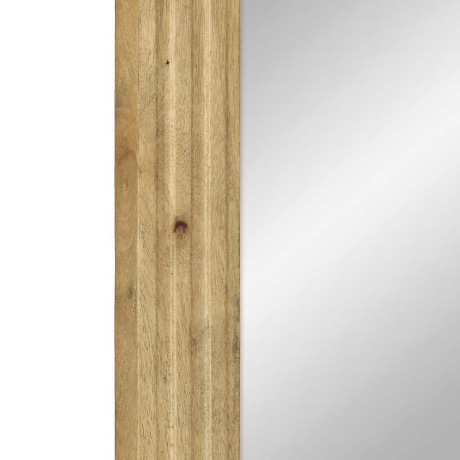 Espejo de baño madera maciza mango marrón 50x70x2,5