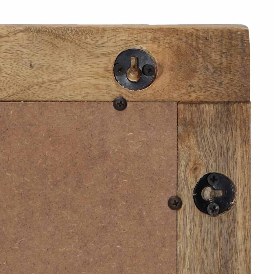 Espejo de baño madera maciza mango marrón 50x70x2,5