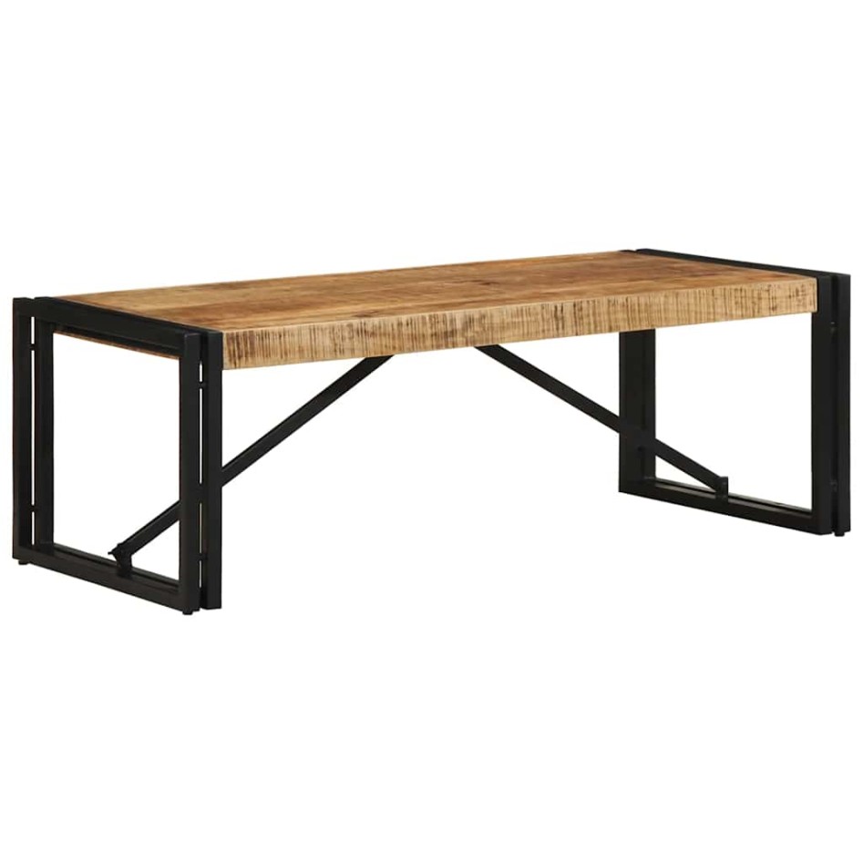 Mesa de centro de madera maciza de mango rugosa 100x50x35