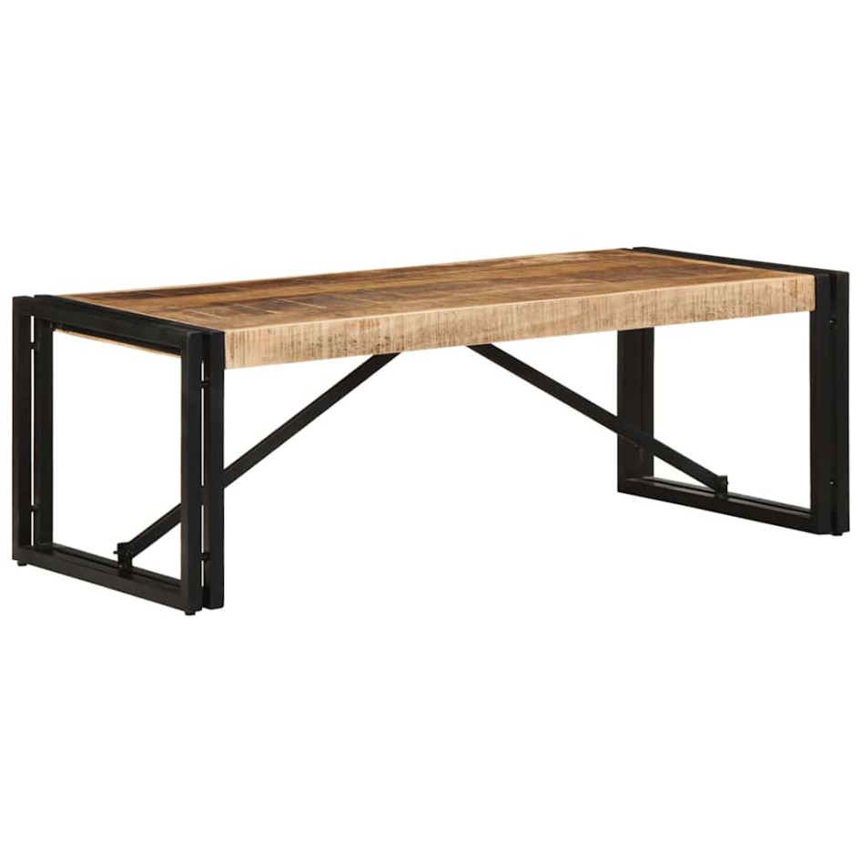 Mesa de centro de madera maciza de mango rugosa 100x50x35
