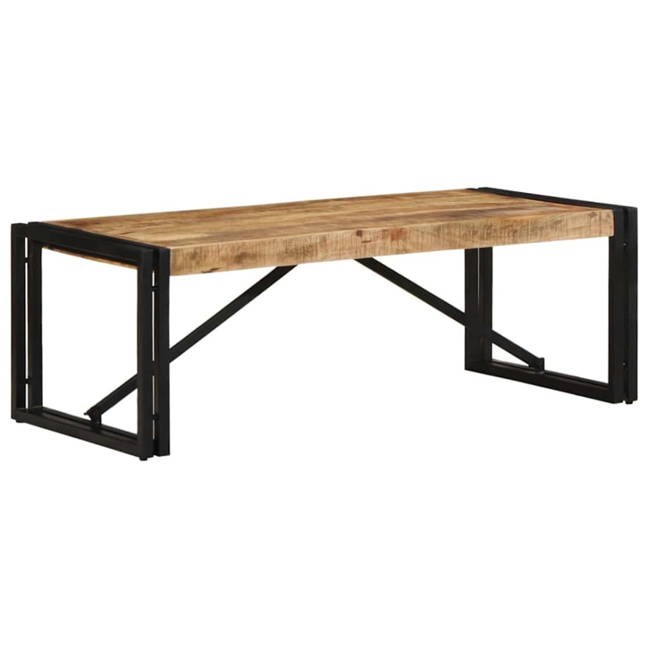 Mesa de centro de madera maciza de mango rugosa 100x50x35