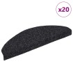 Alfombrilla autoadhesiva escalera 20 uds negro 65x21x4 cm