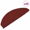 Alfombrilla autoadhesiva escalera 30 uds rojo 65x22,5x3,5 cm