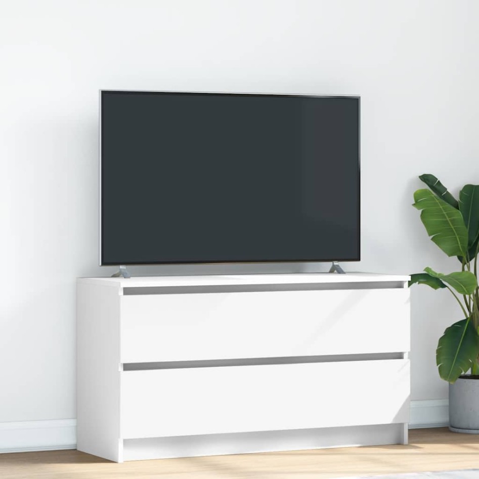 Mueble para TV madera contrachapada blanco 100x35x54
