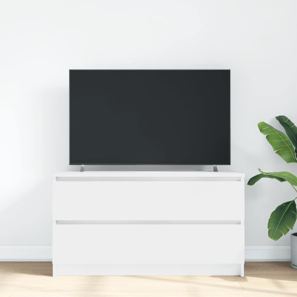 Mueble para TV madera contrachapada blanco 100x35x54