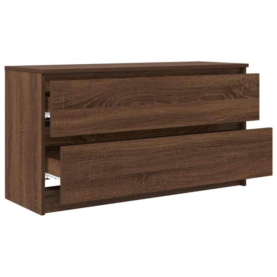 Mueble para TV madera contrachapada marrón roble 100x35x54