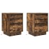Mesillas de noche con luces LED 2 uds roble ahumado 38x34x50