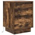 Mesillas de noche con luces LED 2 uds roble ahumado 38x34x50