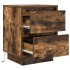 Mesillas de noche con luces LED 2 uds roble ahumado 38x34x50