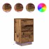 Mesilla de noche con luces LED madera vieja 38x34x65
