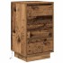 Mesilla de noche con luces LED madera vieja 38x34x65