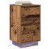 Mesilla de noche con luces LED madera vieja 38x34x65